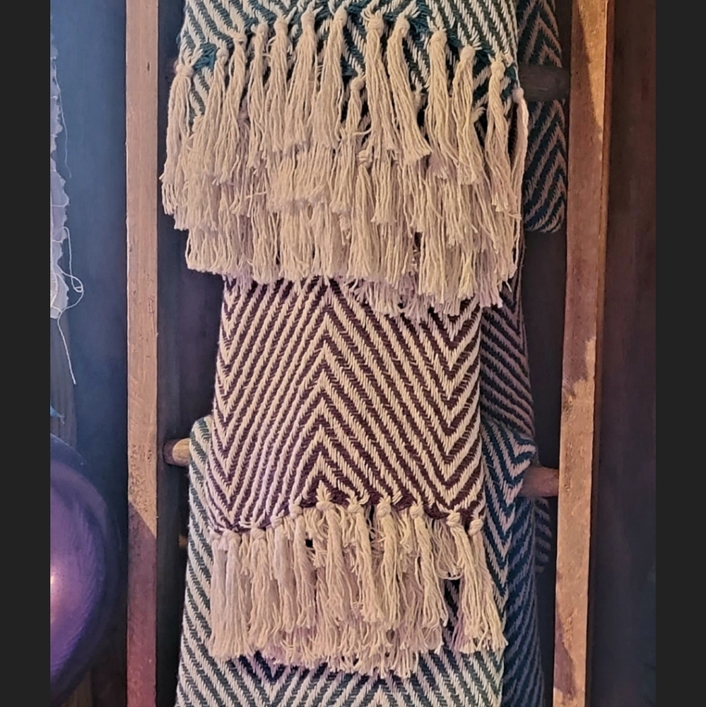 Diaganol Striped Throw